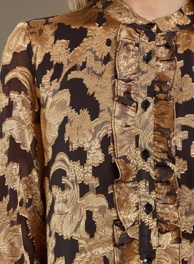 ستايلي طقم منسق من تنورة وبلوزة جاكار